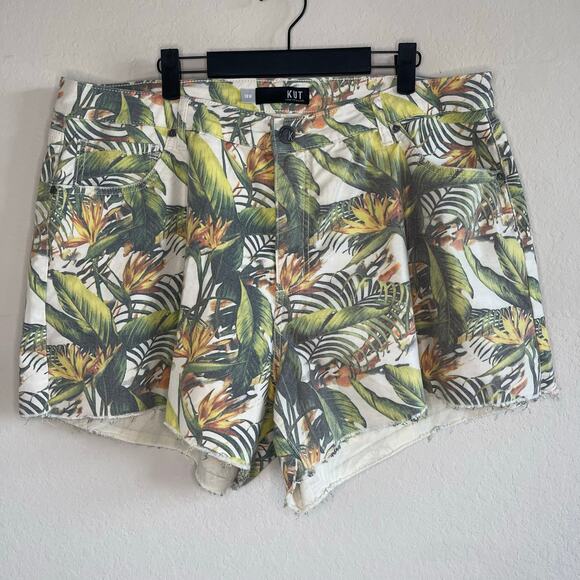 KUT from the Kloth Jane High-Rise Shorts in Tropical Print Women’s - Size 18W - Picture 6 of 7